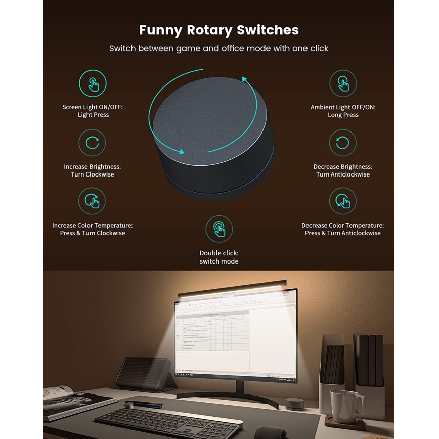 Yeelight - LED RGB Stmievateľné osvetlenie monitora LED/10W/230V IP50 CRI95