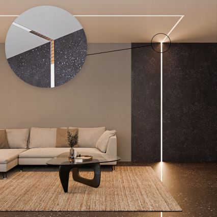 Zabudovateľný profil pre LED pásy 1 m strieborná/biela
