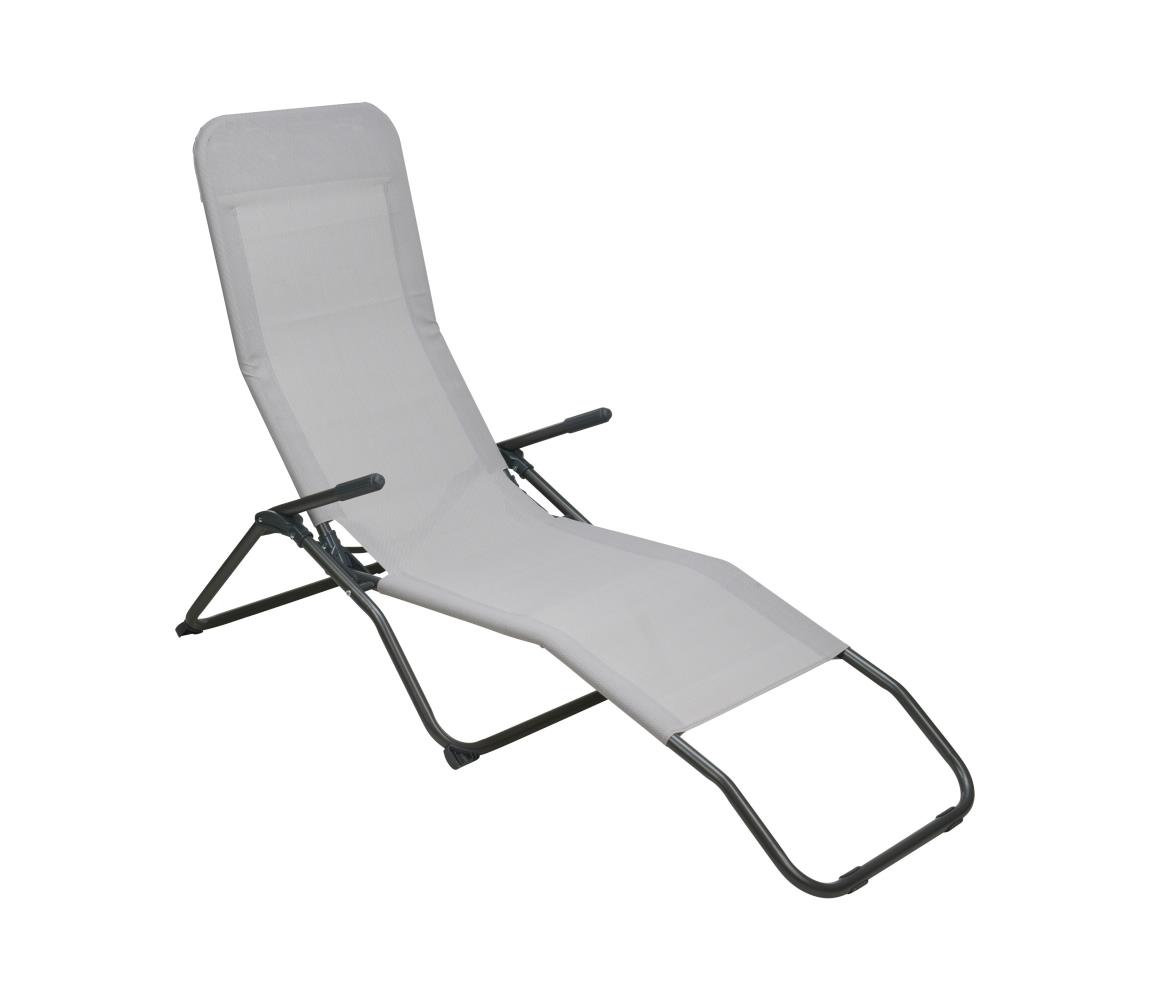 Koopman Záhradné lehátko FIKA 60x140 cm sivé FB7000300