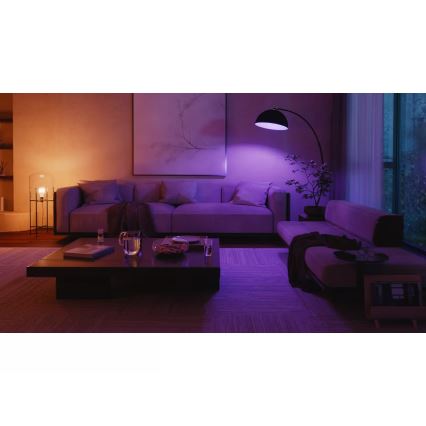 Základná sada Philips Hue WHITE AND COLOR AMBIANCE 3xE27/8,1W 1000-20000K + Hue Bridge a stmievací ovládač