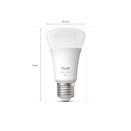 Základná sada Philips Hue WHITE AND COLOR AMBIANCE 3xE27/8,1W 1000-20000K + Hue Bridge a stmievací ovládač