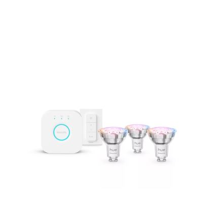 Základná sada Philips Hue White And Color Ambiance Essential 3xGU10/4,7W/230V 2200-6500K + Hue bridge