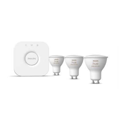 Základná sada Philips Hue WHITE AND COLOR AMBIANCE 3xGU10/5,7W/230V 2000-6500K + zariadenie na prepojenie