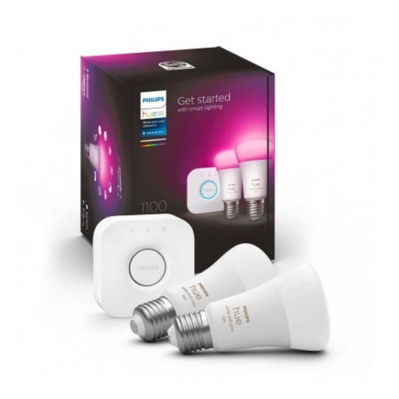 Základná sada Philips Hue WHITE AND COLOR AMBIANCE 2xE27/9W/230V 2000-6500K + zariadenie k prepojeniu