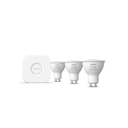 Štartovacia sada Philips Hue WHITE AND COLOR AMBIANCE 3xGU10/4,2W/230V 2200-6500K + Hue bridge