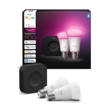 Základná súprava Philips Hue WHITE AND COLOR AMBIANCE 2xE27/8,1W 1000-20000K + Hue Bridge