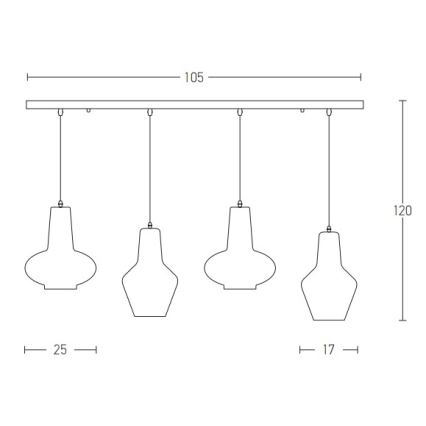 Zambelis 17151 - Luster na lanku 4xE27/40W/230V