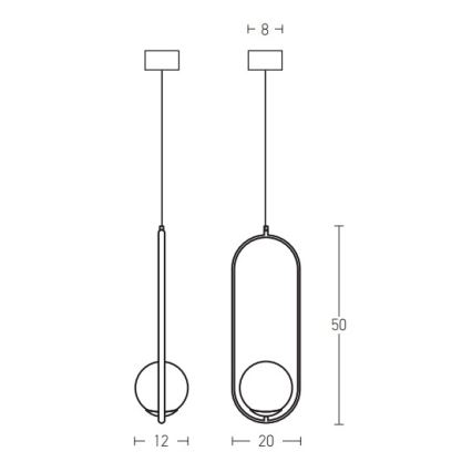 Zambelis 18142-BR - Luster na lanku 1xG9/9W/230V