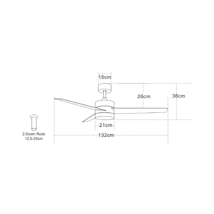 Zambelis 19134 - LED Stropný ventilátor LED/15W/230V 3000/4000/6000K matný chróm + diaľkové ovládanie