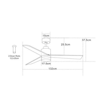 Zambelis 19135 - LED Stropný ventilátor LED/15W/230V 3000/4000/6000K + diaľkové ovládanie