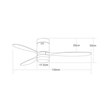 Zambelis 19144 - LED Stropný ventilátor LED/15W/230V 3000/4000/6000 čerešňa + diaľkové ovládanie