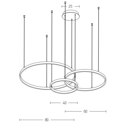 Zambelis 1956-D - LED Stmievateľný luster na lanku LED/136W/230V