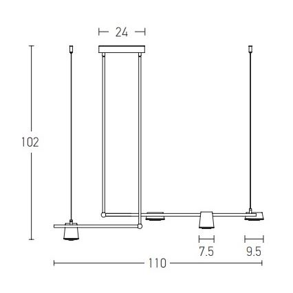 Zambelis 2035 - LED Luster na tyči LED/28W/230V