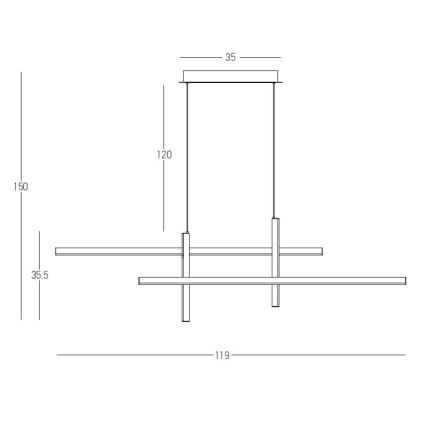 Zambelis 22022 - LED Stmievateľný luster na lanku LED/41W/230V zlatá