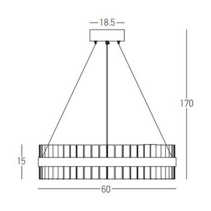 Zambelis 22039 - LED Stmievateľný luster na lanku LED/56W/230V zlatá