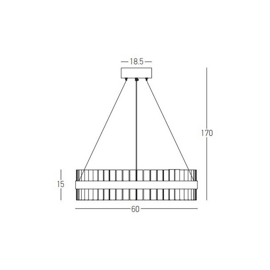 Zambelis 22039 - LED Stmievateľný luster na lanku LED/56W/230V zlatá