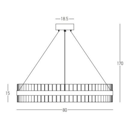 Zambelis 22040 - LED Stmievateľný luster na lanku LED/68W/230V zlatá