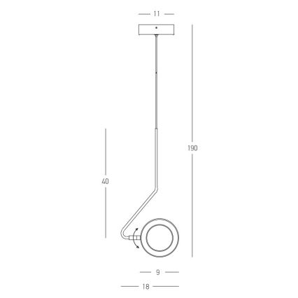 Zambelis 22044 - LED Stmievateľný luster na lanku LED/7W/230V CRI90 biela