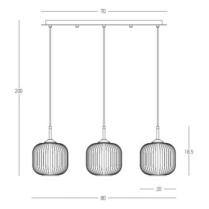 Zambelis 22074 - Luster na lanku 3xE27/40W/230V