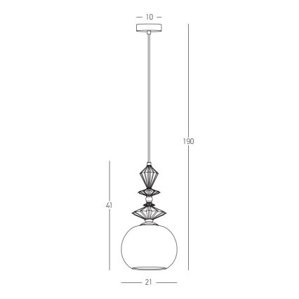 Zambelis 22079 - Luster na lanku 1xE27/40W/230V