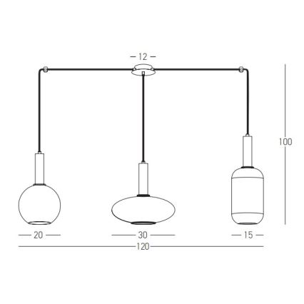 Zambelis 22151 - Luster na lanku 3xE27/40W/230V pavúk zlatá