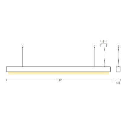 Zambelis 22210 - LED Luster na lanku LED/45W/230V