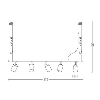 Zambelis 22224 - Luster na lanku 5xGU10/25W/230V