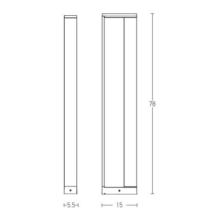 Zambelis E208 - LED Vonkajšia lampa LED/10W/230V IP54 antracit