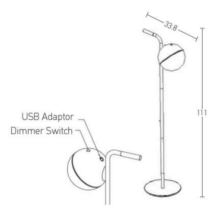 Zambelis E232 - LED Stmievateľná vonkajšia lampa LED/1,5W/5V IP54 čierna