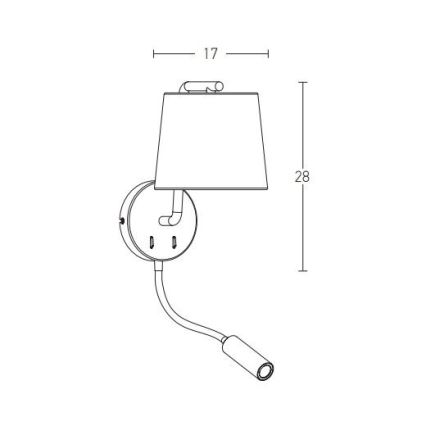 Zambelis H57 - LED Flexibilné svietidlo LED/3W + 1xE27/40W/230V čierna