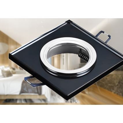 Zapustené svietidlo do podhľadu 1xGU10/MR16/10W/230V 9x9 cm čierne