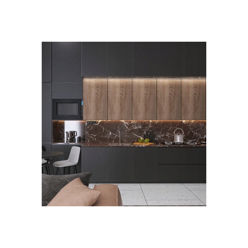 Zapustený profil pre LED pásy, 1 m, čierna/biela