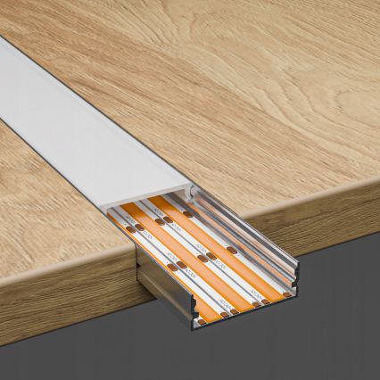 Zapustený profil pre LED pásy 1 m strieborný/biely