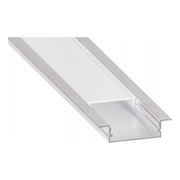 Zapustený profil pre LED pásy 1 m strieborný/biely