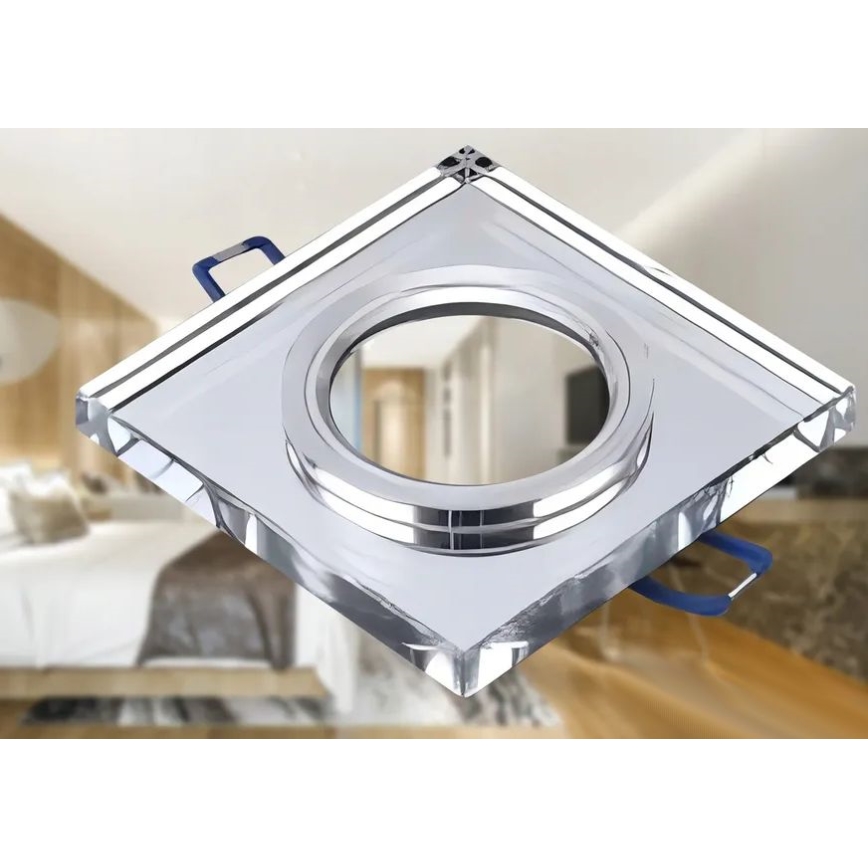 Zápustné svietidlo 1xGU10/MR16/10W/230V 9x9 cm lesklý chróm