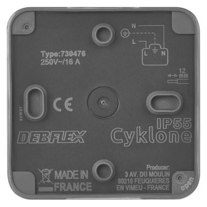 Zásuvka do vlhkého prostredia IP55