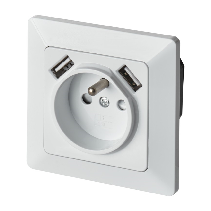 Zásuvka domová s USB FRENCH 250V/16A