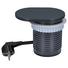 Zásuvkový stĺpik pre dosku stola 1x230V + USB-A + USB-C čierna