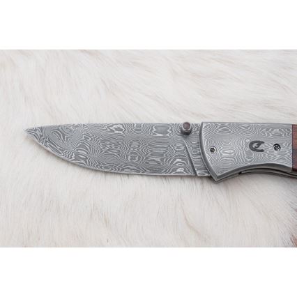 Zatvárací damaškový nôž 8 cm ironwood