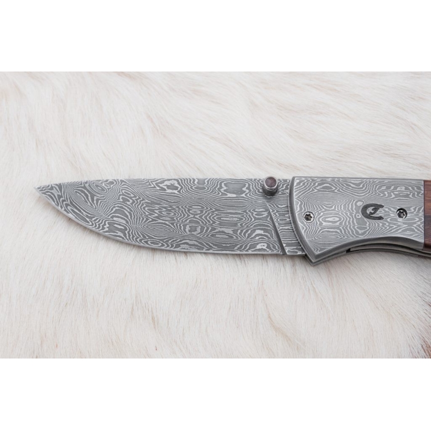 Zatvárací damaškový nôž 8 cm ironwood