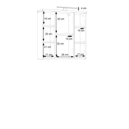 Závesná kúpeľňová skrinka so zrkadlom VENOM antracit/hnedá