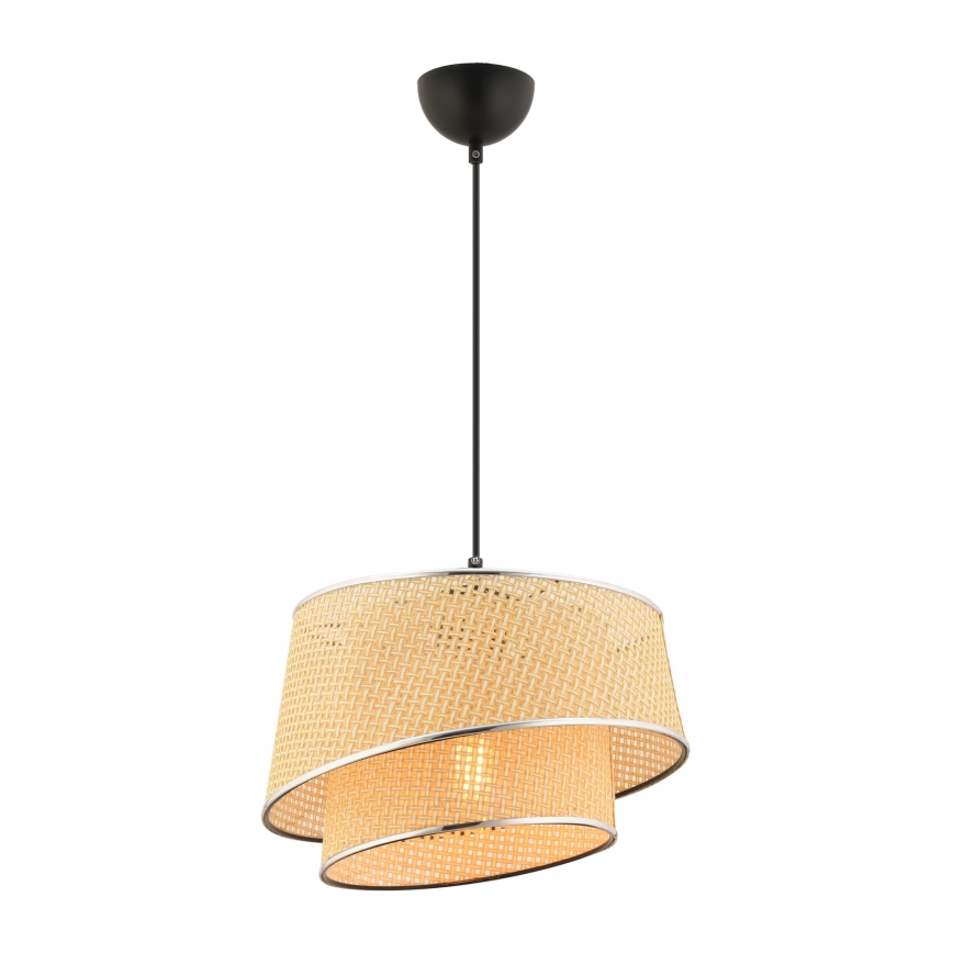 Závesná lampa BARETTE 1xE27/60W/230V béžová/lesklý chróm