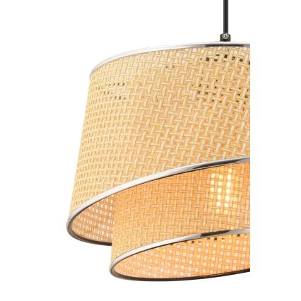 Závesná lampa BARETTE 1xE27/60W/230V béžová/lesklý chróm