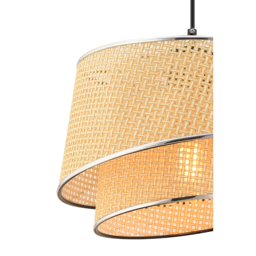Závesná lampa BARETTE 1xE27/60W/230V béžová/lesklý chróm