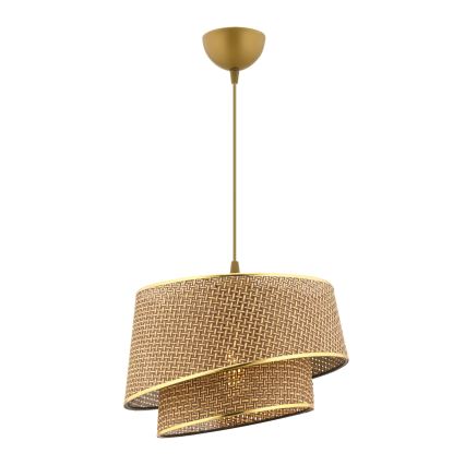 Závesná lampa BARETTE 1xE27/60W/230V hnedá/zlatá