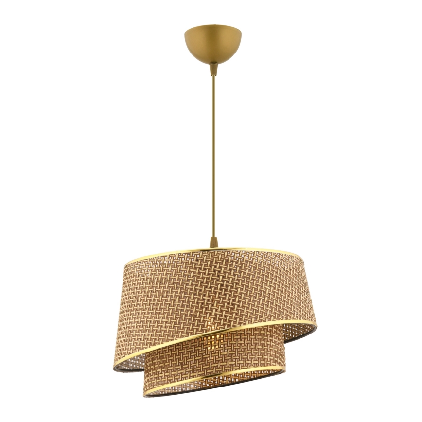 Závesná lampa BARETTE 1xE27/60W/230V hnedá/zlatá