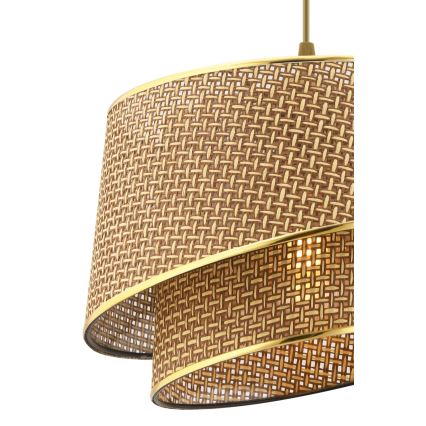Závesná lampa BARETTE 1xE27/60W/230V hnedá/zlatá