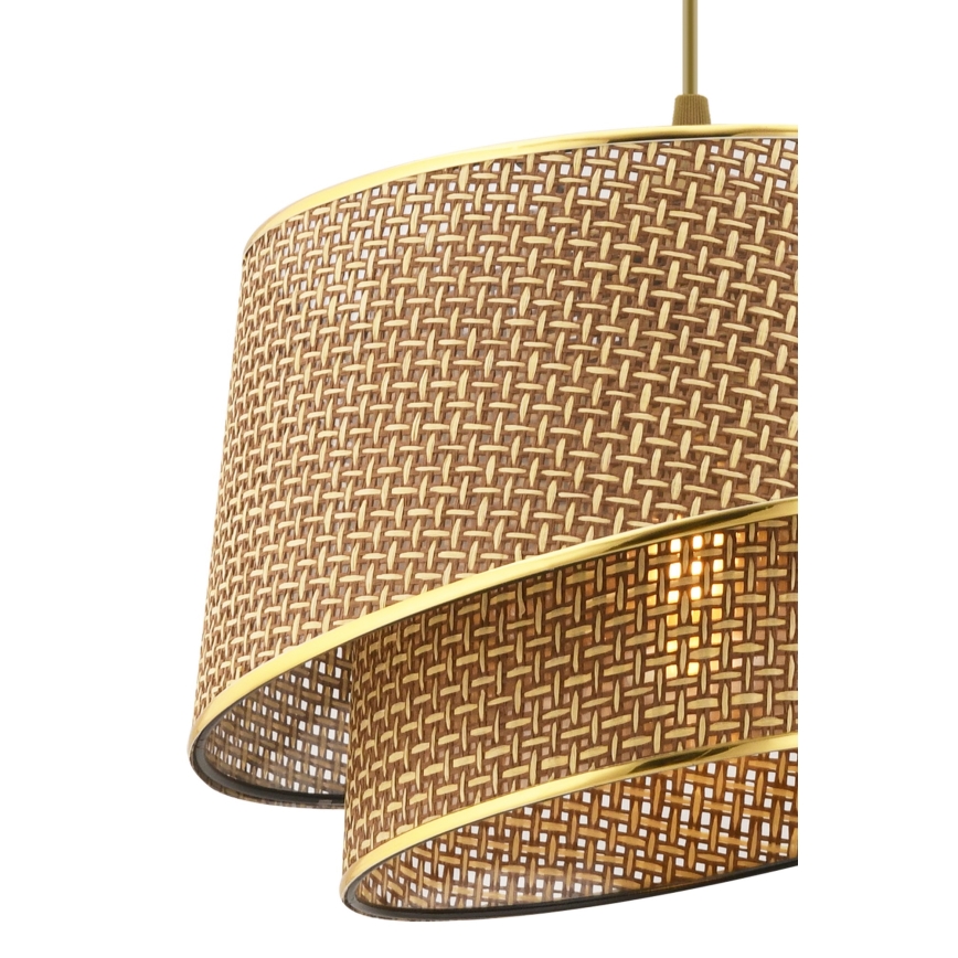 Závesná lampa BARETTE 1xE27/60W/230V hnedá/zlatá