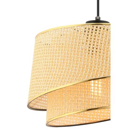 Závesná lampa BARETTE 1xE27/60W/230V hnedá/zlatá