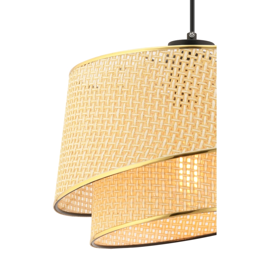 Závesná lampa BARETTE 1xE27/60W/230V hnedá/zlatá